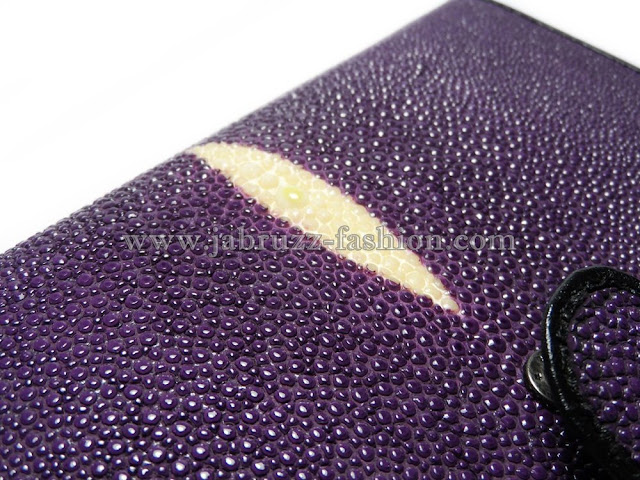 Genuine Stingray Leather Women Wallet - Purple