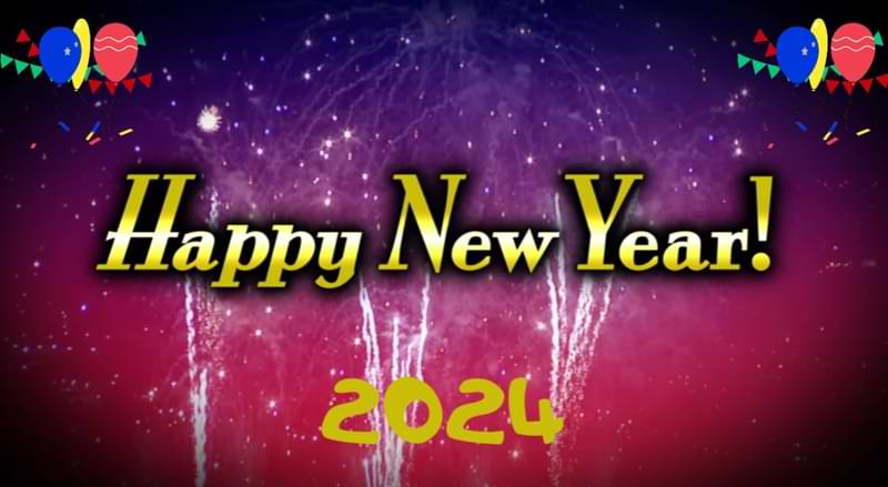 video animasi ucapan tahun baru 2024 happy new year
