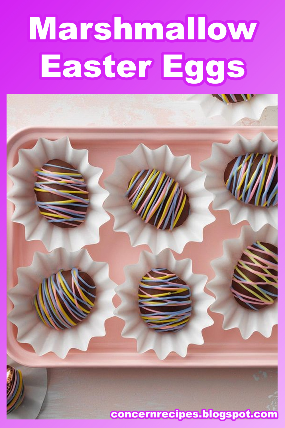 Marshmallow Easter Eggs - Easter Desserts