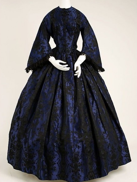 Black and Blue Lace Gothic Victorian Dress