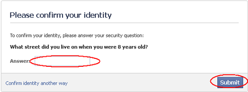 Answer your security quetion - Akun Facebook Dikunci Sementara