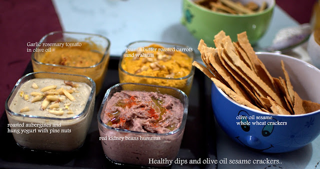 dips and crackers