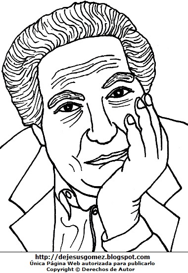 Imagen de Octavio Paz para colorear o pintar. Dibujo de Octavio Paz de Jesus Gómez