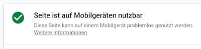 Ergebnisseite des Tools "Test auf Optimierung für Mobilgeräte"