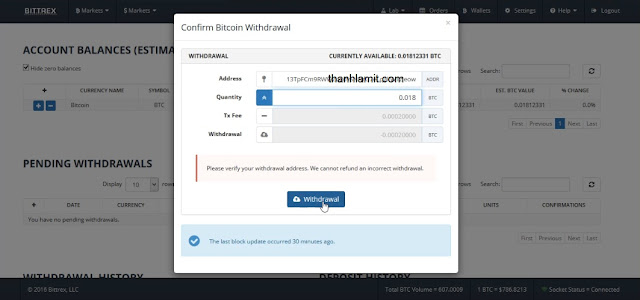 Withdraw bitcoin