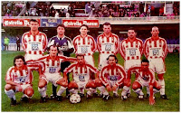 📸ALMERÍA C. F. 📆9 marzo 1996 ⬆️Nikola Milinković, Julio Iglesias, Cidoncha, Lima, Peralta y Dani. ⬇️Jon Bakero, Roberto Martínez, Cuaresma, Castillo y Diego López. F. C. BARCELONA B 1 🆚 ALMERÍA C. F. 0 Sábado 09/03/1996. Campeonato de Liga de 2ª División, jornada 28. Barcelona, Mini Estadi. GOLES: ⚽1-0: 3’, Patri.