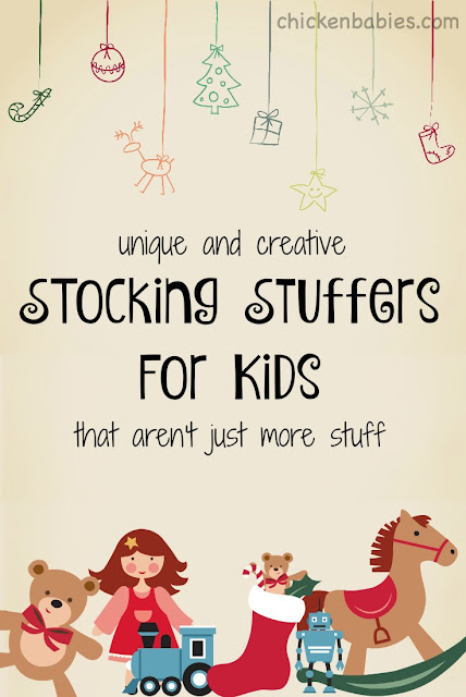 such fun and creative ideas for kids' stockings! Not your usual list. 