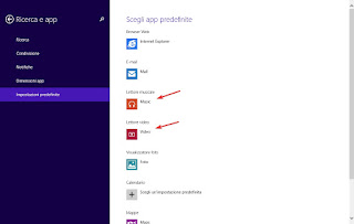 Scegli predefiniti su Windows 8