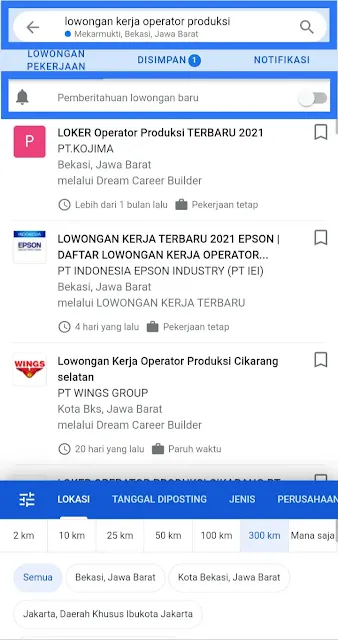 Notifikasi Lowongan Kerja-kilaskerja.com