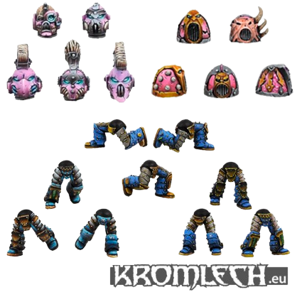 Wargames: Creando HIJOS DEL EMPERADOR - review de "Bedlam Fraternity Heads", "Bedlam Fraternity Shoulder Pads", "Space Legionary Legs", "Space Legionary Kneeling Legs" y "Space Legionary Running Legs" [Kromlech].