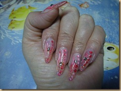 pink nail art