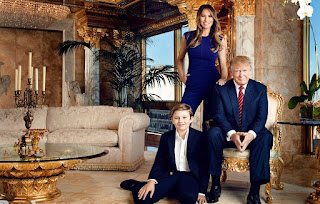 Trump family at home in an apartment in Manhattan