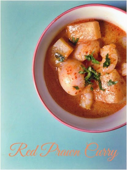 Celia's Saucer: Red Curry with Prawn, Lychee and Pineapple