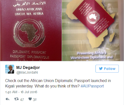 Integrating Africa With The New African Union Diplomatic  E-Passport