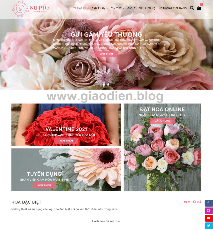 Template blogspot cửa hàng hoa