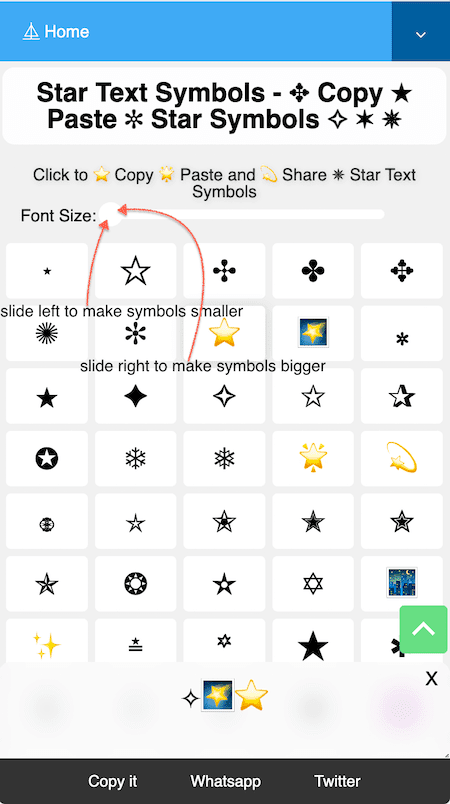 How to Make ❋ Star Symbols Bigger and Smaller?