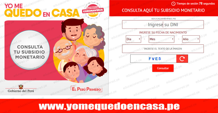 WWW.YOMEQUEDOENCASA.PE - Bono de S/ 380 - Ingresa tu DNI