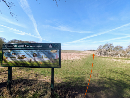 Once in the reserve head NW on Shillington footpath 17