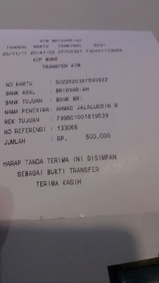 Bukti Transfer (Burung Walet Kalimantan)