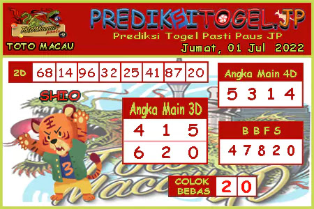 Prediksi Toto Macau JP Jumat 01 Juli 2022