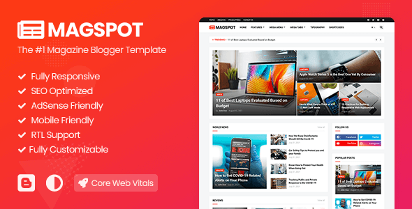 [Paid] Magspot - Professional News & Magazine Blogger Template