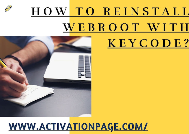 How to reinstall webroot with keycode?