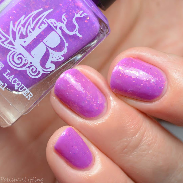 neon purple flakie nail polish