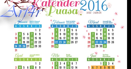 Kalender Islam Tahun 1437 Hijriah  2016 Masehi