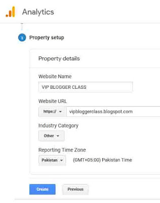 Google Analytics Blogger account setup