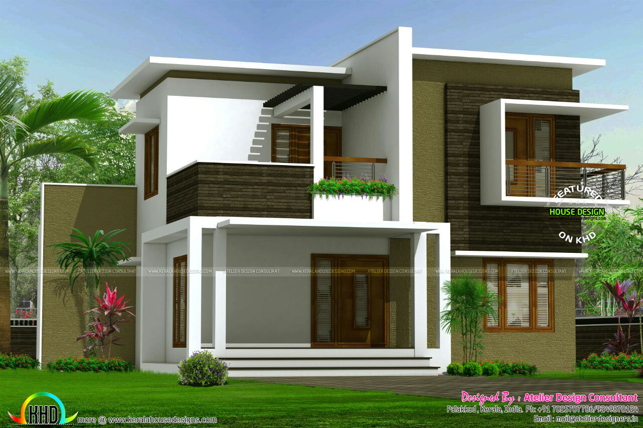 Contemporary box model home architecture Kerala home 