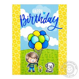 Sunny Studio Stamps: Floating By Spring Showers Blooming Frame Dies Birthday Card by Anja Bytyqi