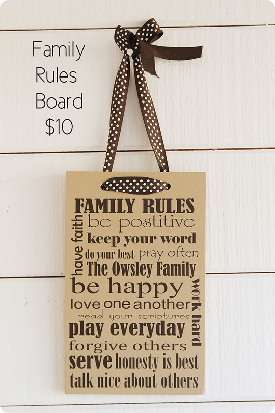 Family rules board