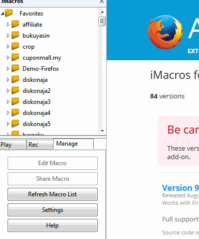 Cara pengaturan imacros di Mozilla