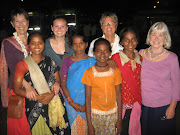 Our party with the girls on the street in Chennai