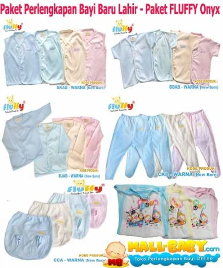 Paket Perlengkapan Bayi Baru Lahir Paket Fluffy Onyx - Baju bayi baru lahir