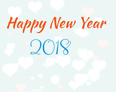 Happy New Year 2018 hearts in background simple image