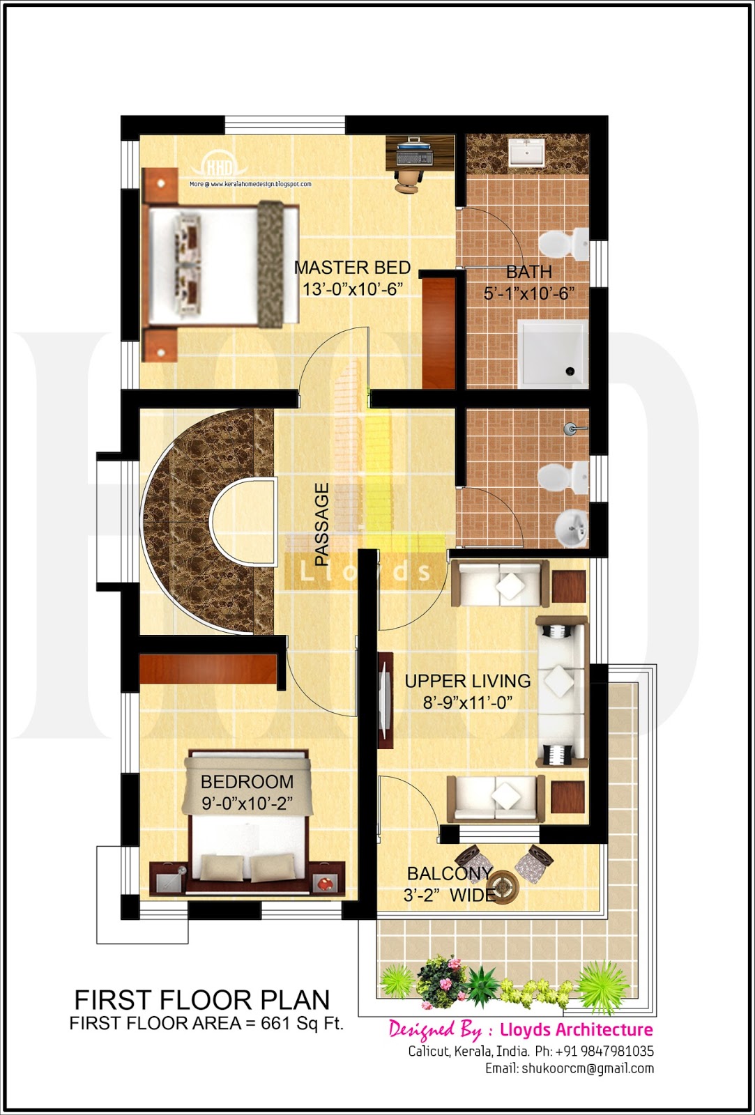 4 bedroom house plan in less that 3 cents | Home Kerala Plans
