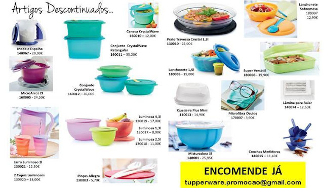 Artigos descontinuados Catalogo Verão 2016 tupperware