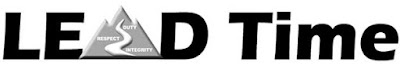 LEAD Time logo (the "A" in LEAD is the three-peaked leadership mountain with path leading to up with duty, respect, and integrity)