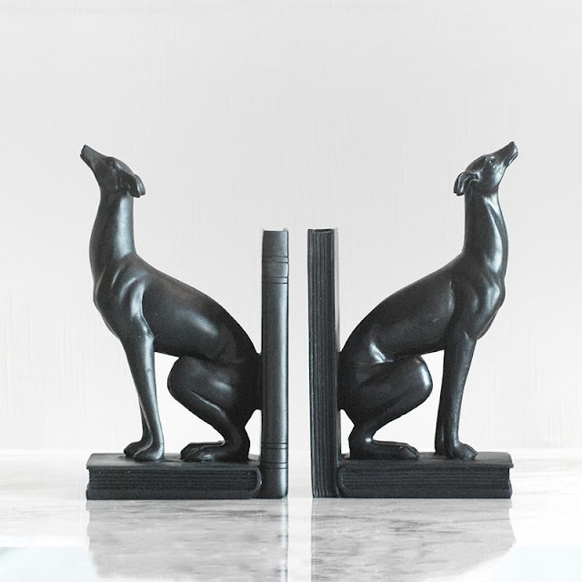 Greyhound Art Deco Bookend