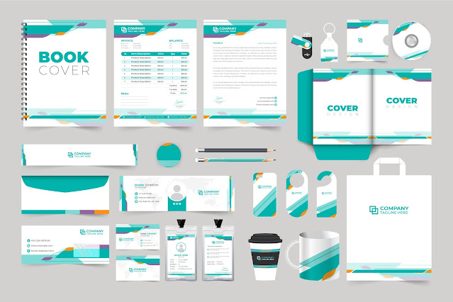 Brand identity stationery design vector free download