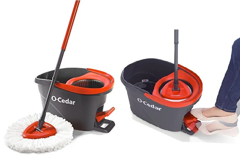 OCedar Floor Cleaner - Microfiber Spin Mop with Bucket and Hands-free Wringer