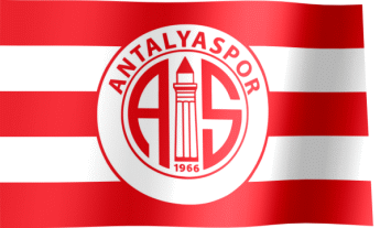 The waving fan flag of Antalyaspor with the logo (Animated GIF)