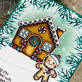 Sunny Studio Stamps: Christmas Garland Frame Dies Jolly Gingerbread Christmas Card by Rachel Alvarado