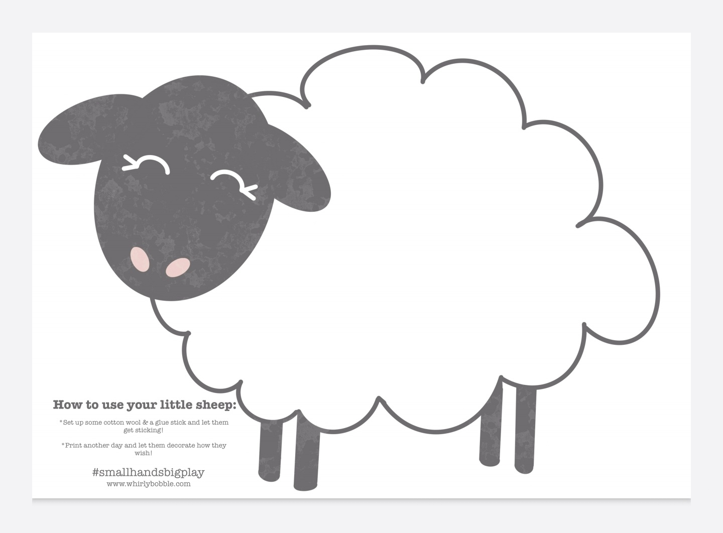 Free sheep printable for toddlers