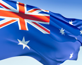 The Australian National flag, replete with Union Jack in the top-left corner