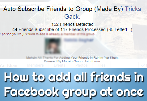 How to add all friends in Facebook group at once