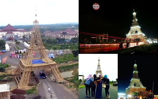 Replika Menara Eiffel dari  Bambu  Primadona Objek Selfie 