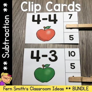 Click Here to Download This Subtraction Clip Cards Back to School September Bundle to Use in Your Classroom Today!