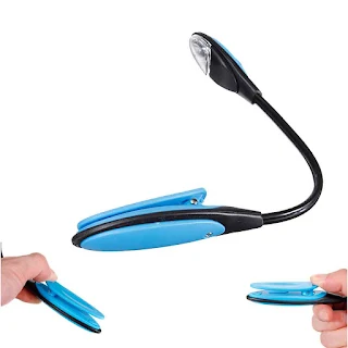 Portable clip-on book light led flexible and lightweight clamp for reading travel lamp hown - store